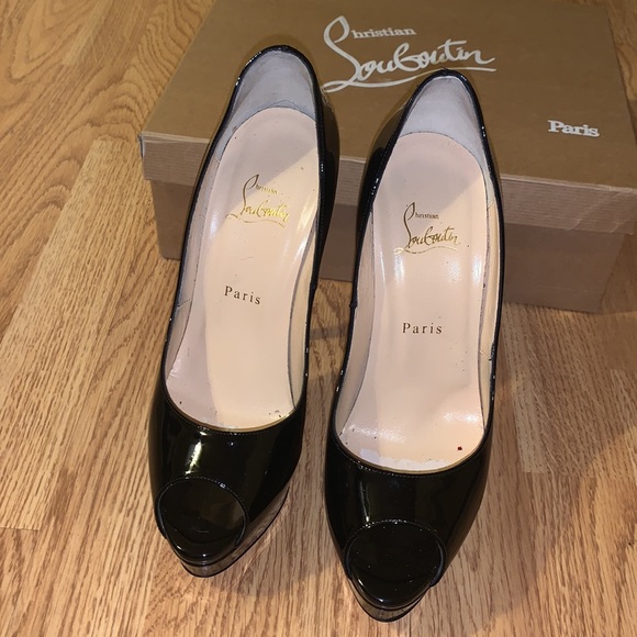 PRICE DROPPED Christian Louboutin Black Lady Peep 150 MM - Picture 4 of 12